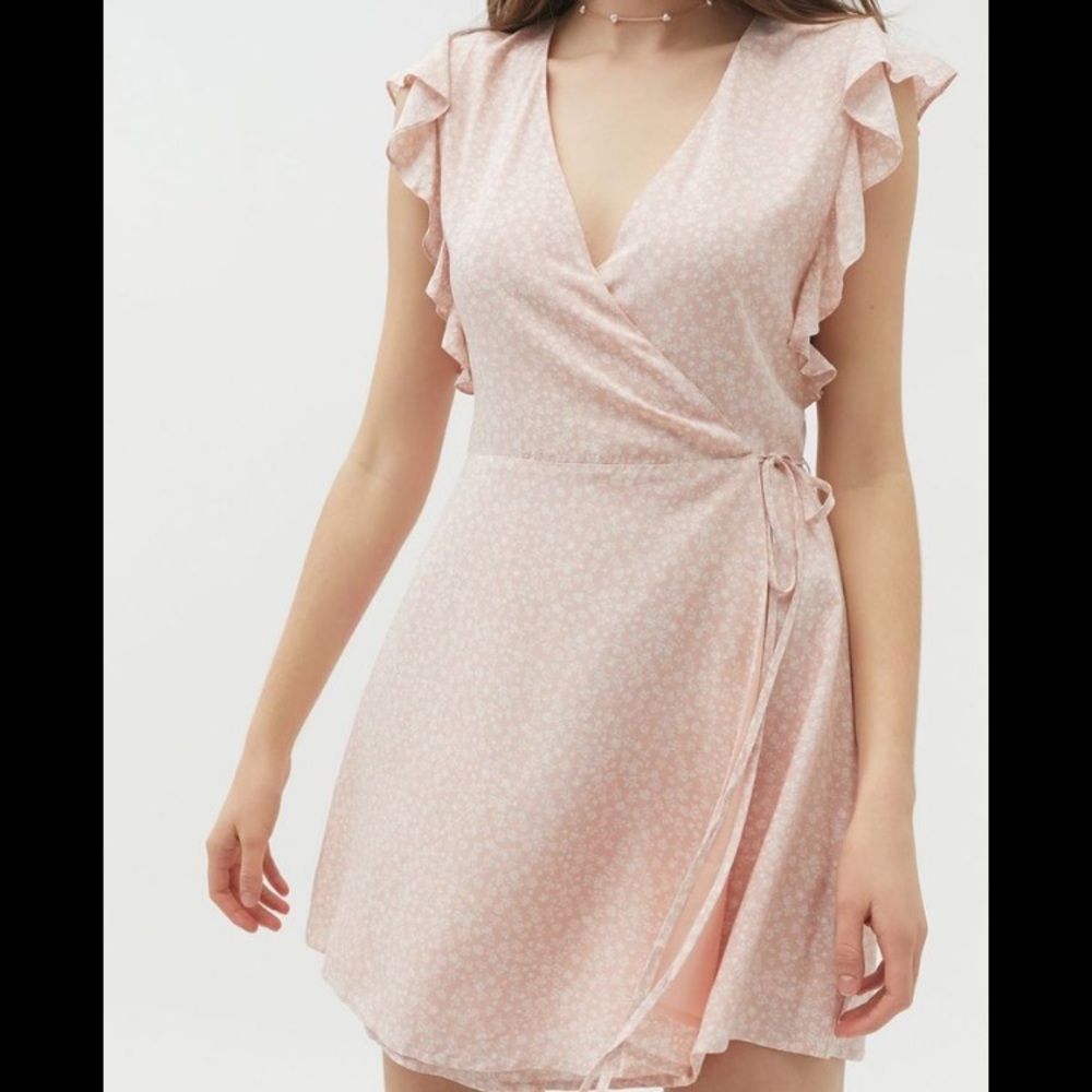 Urban Outfitters Josey Ruffle Mini Wrap Dress